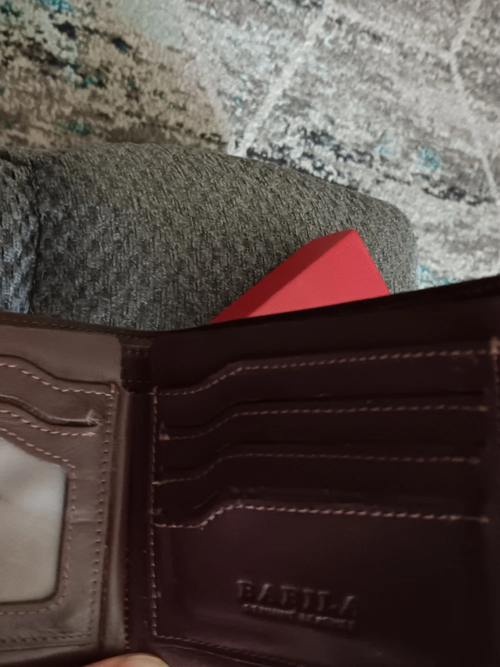 Bila Red Gift Box with Gold Pouch, Brown WALLET